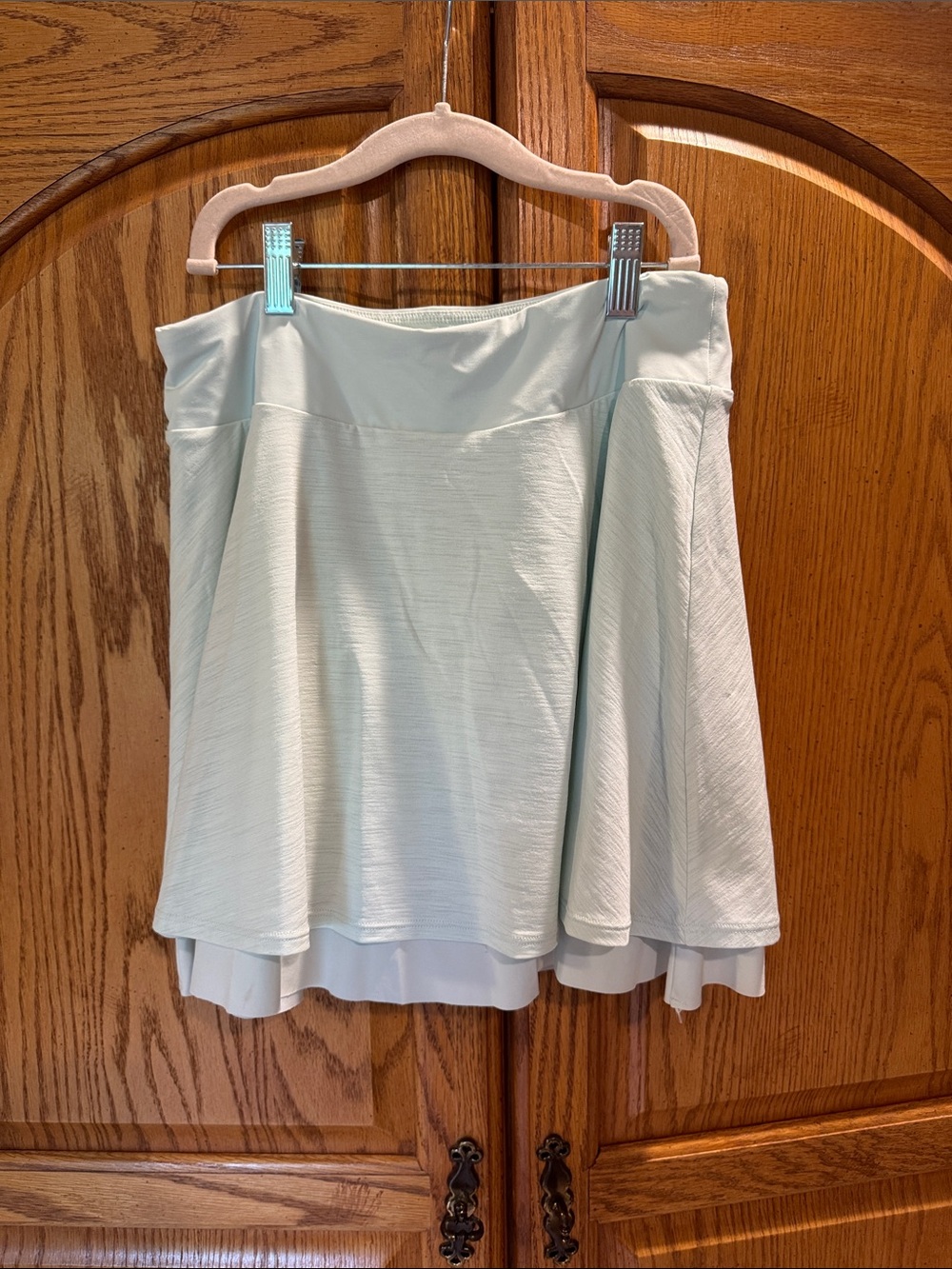 Light Mint Flared Women's Skirt with lined shorts